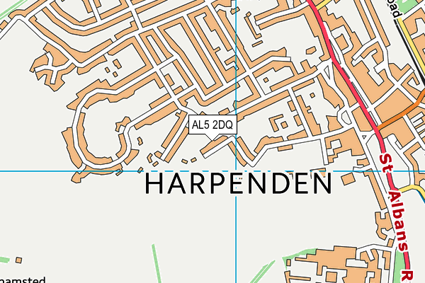 AL5 2DQ map - OS VectorMap District (Ordnance Survey) AL5 2DQ map - OS VectorMap District (Ordnance Survey)