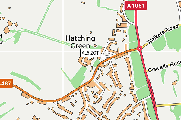 AL5 2GT map - OS VectorMap District (Ordnance Survey) AL5 2GT map - OS VectorMap District (Ordnance Survey)