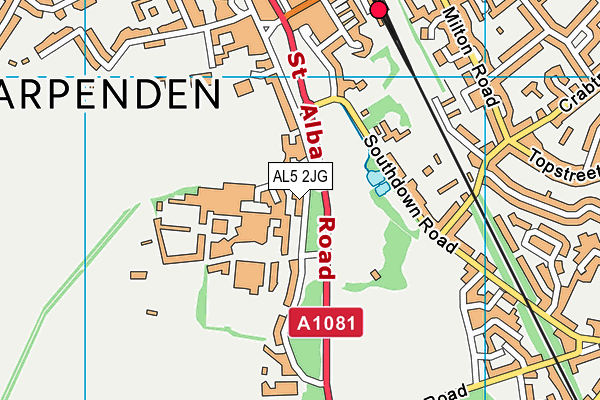 AL5 2JG map - OS VectorMap District (Ordnance Survey) AL5 2JG map - OS VectorMap District (Ordnance Survey)