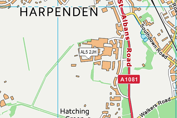 AL5 2JH map - OS VectorMap District (Ordnance Survey) AL5 2JH map - OS VectorMap District (Ordnance Survey)