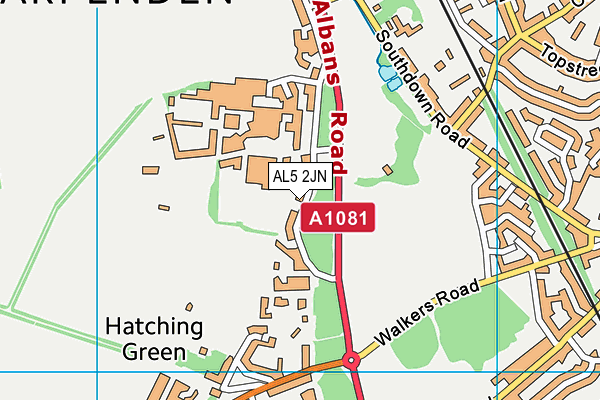 AL5 2JN map - OS VectorMap District (Ordnance Survey)