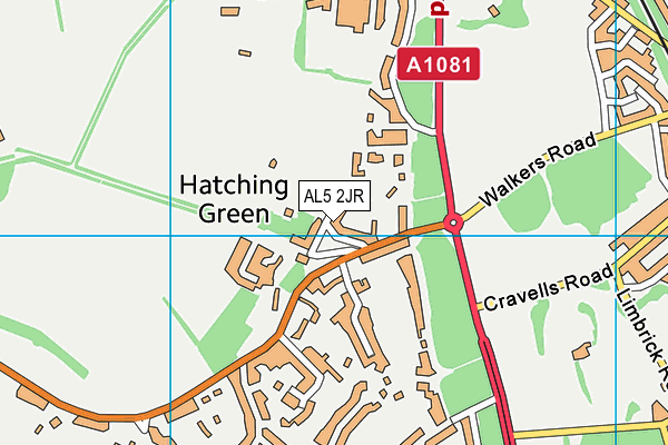AL5 2JR map - OS VectorMap District (Ordnance Survey) AL5 2JR map - OS VectorMap District (Ordnance Survey)