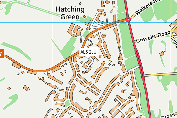 AL5 2JU map - OS VectorMap District (Ordnance Survey) AL5 2JU map - OS VectorMap District (Ordnance Survey)