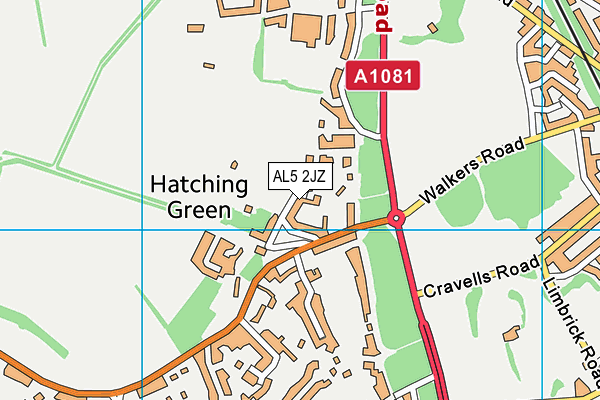 AL5 2JZ map - OS VectorMap District (Ordnance Survey) AL5 2JZ map - OS VectorMap District (Ordnance Survey)