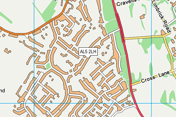 AL5 2LH map - OS VectorMap District (Ordnance Survey) AL5 2LH map - OS VectorMap District (Ordnance Survey)