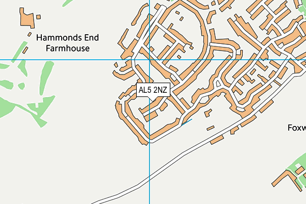 AL5 2NZ map - OS VectorMap District (Ordnance Survey) AL5 2NZ map - OS VectorMap District (Ordnance Survey)