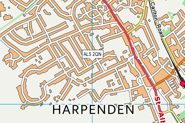 AL5 2QN map - OS VectorMap District (Ordnance Survey) AL5 2QN map - OS VectorMap District (Ordnance Survey)