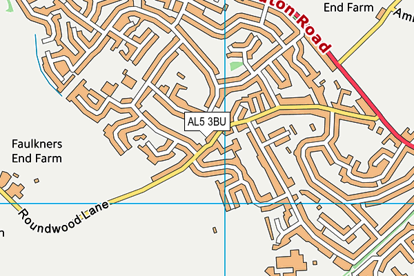 AL5 3BU map - OS VectorMap District (Ordnance Survey) AL5 3BU map - OS VectorMap District (Ordnance Survey)