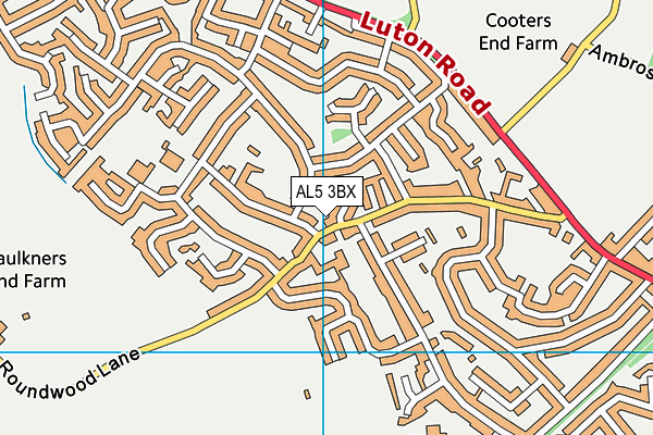 AL5 3BX map - OS VectorMap District (Ordnance Survey) AL5 3BX map - OS VectorMap District (Ordnance Survey)