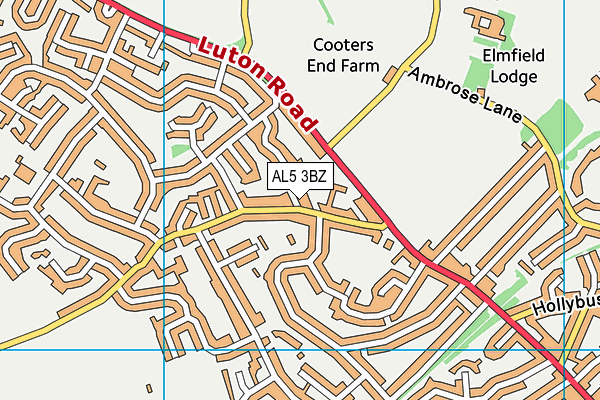 AL5 3BZ map - OS VectorMap District (Ordnance Survey) AL5 3BZ map - OS VectorMap District (Ordnance Survey)