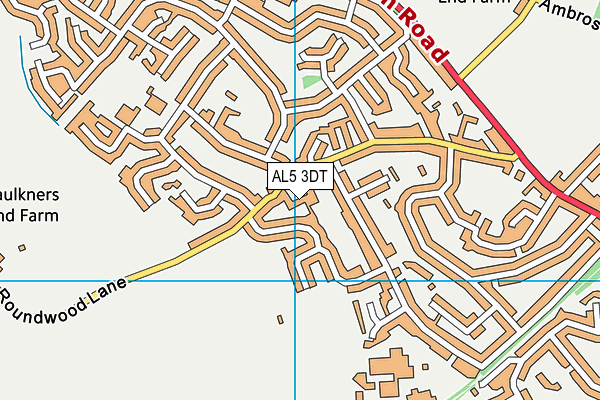 AL5 3DT map - OS VectorMap District (Ordnance Survey) AL5 3DT map - OS VectorMap District (Ordnance Survey)