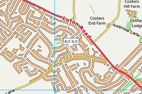AL5 3LG map - OS VectorMap District (Ordnance Survey) AL5 3LG map - OS VectorMap District (Ordnance Survey)