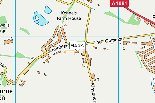 AL5 3PJ map - OS VectorMap District (Ordnance Survey)