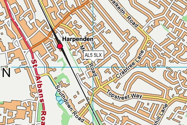 AL5 5LX map - OS VectorMap District (Ordnance Survey) AL5 5LX map - OS VectorMap District (Ordnance Survey)