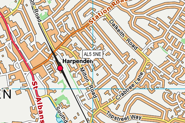 AL5 5NE map - OS VectorMap District (Ordnance Survey) AL5 5NE map - OS VectorMap District (Ordnance Survey)