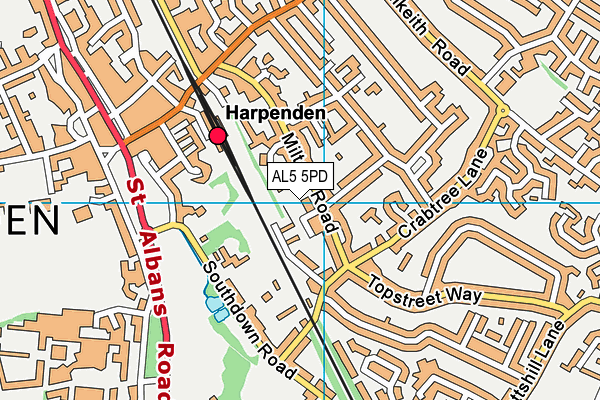 AL5 5PD map - OS VectorMap District (Ordnance Survey) AL5 5PD map - OS VectorMap District (Ordnance Survey)
