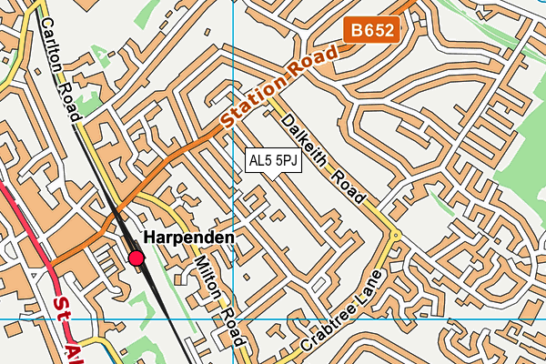 AL5 5PJ map - OS VectorMap District (Ordnance Survey) AL5 5PJ map - OS VectorMap District (Ordnance Survey)