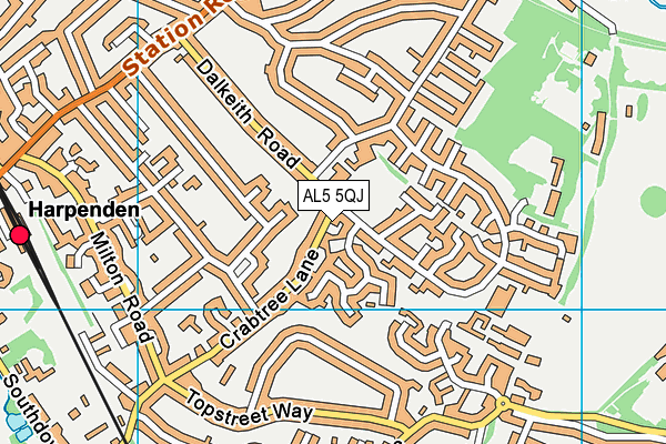 AL5 5QJ map - OS VectorMap District (Ordnance Survey) AL5 5QJ map - OS VectorMap District (Ordnance Survey)