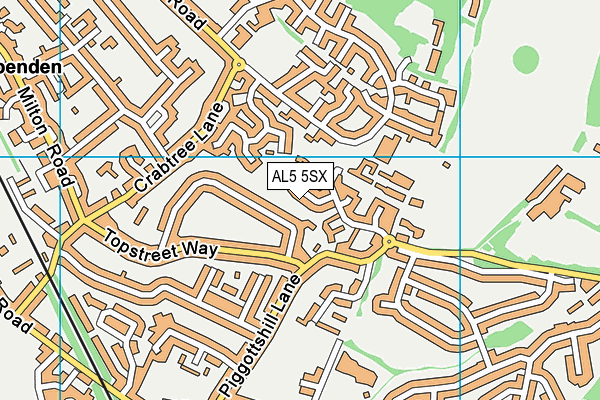 AL5 5SX map - OS VectorMap District (Ordnance Survey) AL5 5SX map - OS VectorMap District (Ordnance Survey)
