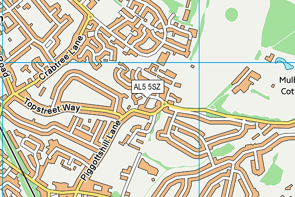 AL5 5SZ map - OS VectorMap District (Ordnance Survey) AL5 5SZ map - OS VectorMap District (Ordnance Survey)
