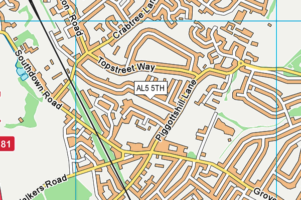 AL5 5TH map - OS VectorMap District (Ordnance Survey) AL5 5TH map - OS VectorMap District (Ordnance Survey)