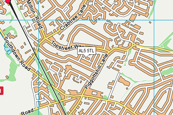 AL5 5TL map - OS VectorMap District (Ordnance Survey) AL5 5TL map - OS VectorMap District (Ordnance Survey)