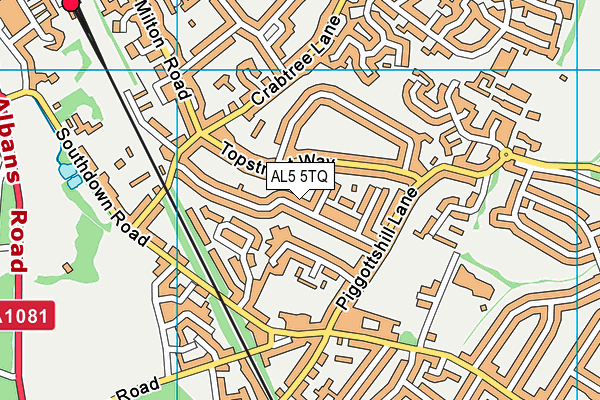 AL5 5TQ map - OS VectorMap District (Ordnance Survey) AL5 5TQ map - OS VectorMap District (Ordnance Survey)