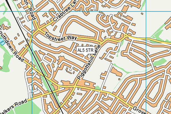 AL5 5TR map - OS VectorMap District (Ordnance Survey) AL5 5TR map - OS VectorMap District (Ordnance Survey)
