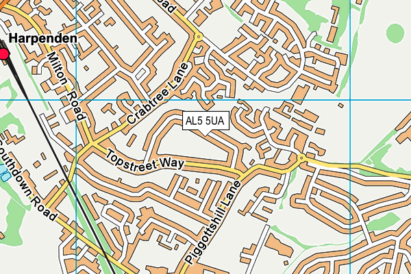 AL5 5UA map - OS VectorMap District (Ordnance Survey) AL5 5UA map - OS VectorMap District (Ordnance Survey)
