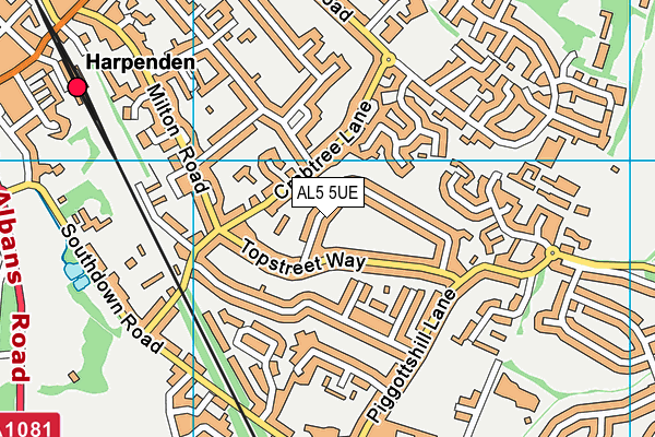 AL5 5UE map - OS VectorMap District (Ordnance Survey) AL5 5UE map - OS VectorMap District (Ordnance Survey)
