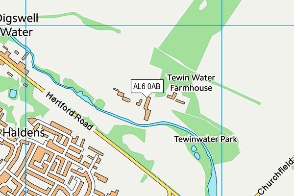 AL6 0AB map - OS VectorMap District (Ordnance Survey) AL6 0AB map - OS VectorMap District (Ordnance Survey)