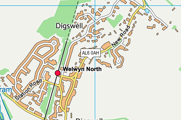 AL6 0AH map - OS VectorMap District (Ordnance Survey)