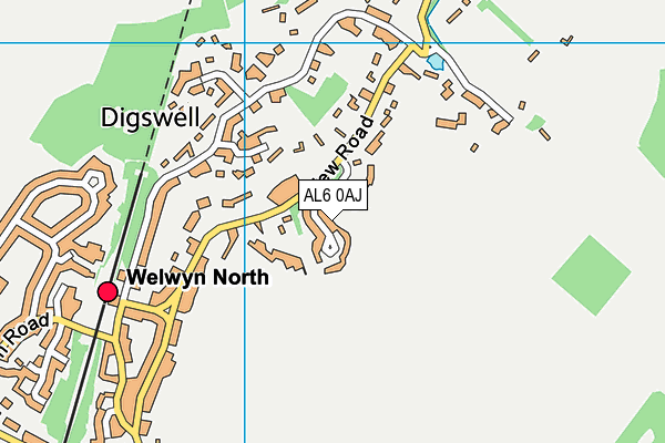 AL6 0AJ map - OS VectorMap District (Ordnance Survey)