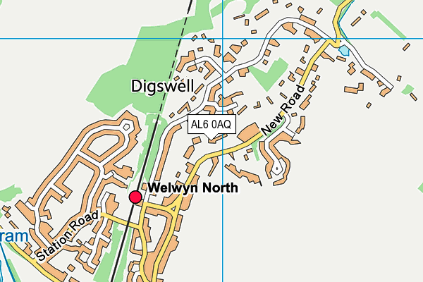 AL6 0AQ map - OS VectorMap District (Ordnance Survey)