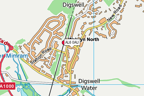 AL6 0AU map - OS VectorMap District (Ordnance Survey) AL6 0AU map - OS VectorMap District (Ordnance Survey)