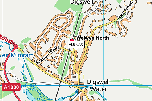 AL6 0AX map - OS VectorMap District (Ordnance Survey) AL6 0AX map - OS VectorMap District (Ordnance Survey)