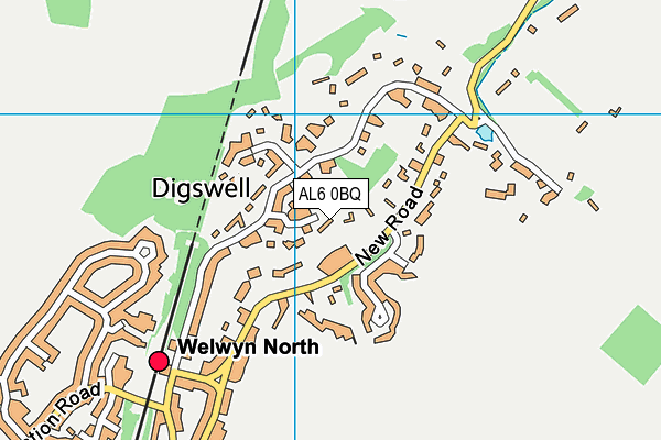 AL6 0BQ map - OS VectorMap District (Ordnance Survey) AL6 0BQ map - OS VectorMap District (Ordnance Survey)