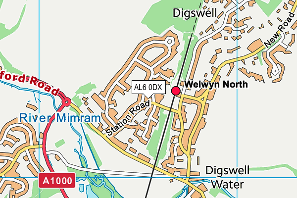 AL6 0DX map - OS VectorMap District (Ordnance Survey) AL6 0DX map - OS VectorMap District (Ordnance Survey)
