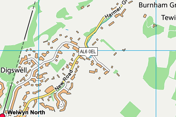 AL6 0EL map - OS VectorMap District (Ordnance Survey) AL6 0EL map - OS VectorMap District (Ordnance Survey)