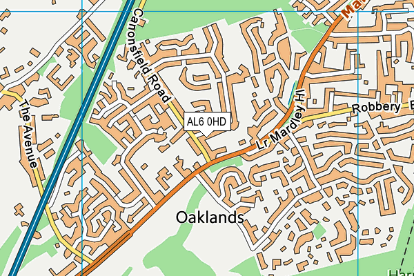 AL6 0HD map - OS VectorMap District (Ordnance Survey) AL6 0HD map - OS VectorMap District (Ordnance Survey)