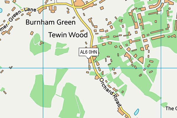 AL6 0HN map - OS VectorMap District (Ordnance Survey)