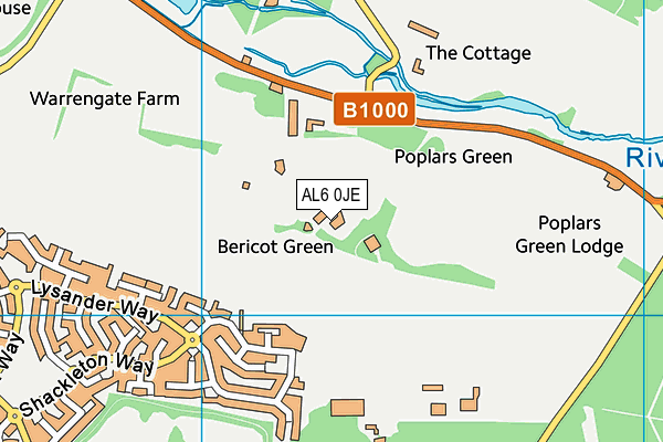 AL6 0JE map - OS VectorMap District (Ordnance Survey) AL6 0JE map - OS VectorMap District (Ordnance Survey)