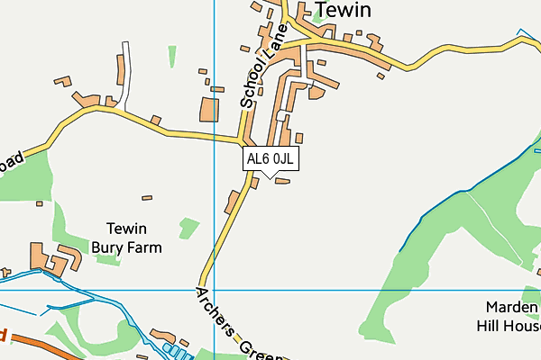 AL6 0JL map - OS VectorMap District (Ordnance Survey) AL6 0JL map - OS VectorMap District (Ordnance Survey)