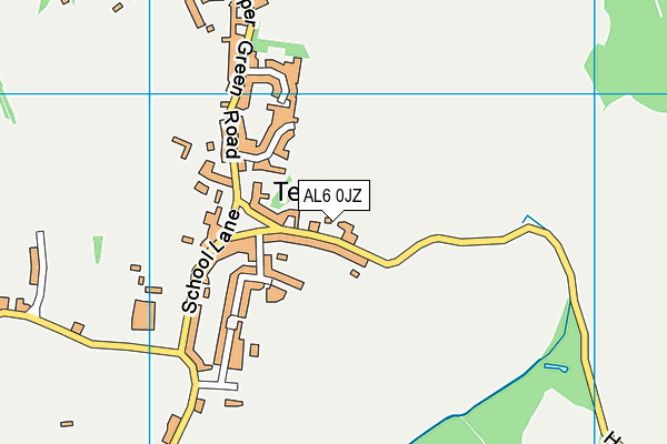 AL6 0JZ map - OS VectorMap District (Ordnance Survey) AL6 0JZ map - OS VectorMap District (Ordnance Survey)