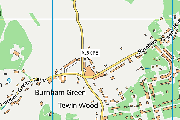 AL6 0PE map - OS VectorMap District (Ordnance Survey)