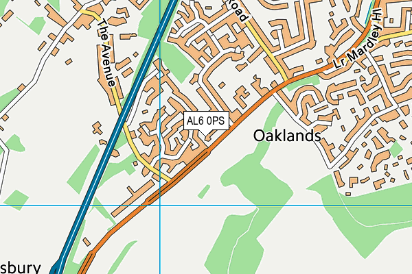 AL6 0PS map - OS VectorMap District (Ordnance Survey) AL6 0PS map - OS VectorMap District (Ordnance Survey)