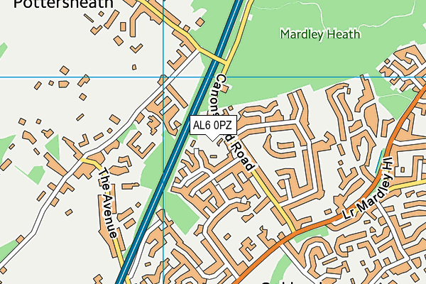 AL6 0PZ map - OS VectorMap District (Ordnance Survey) AL6 0PZ map - OS VectorMap District (Ordnance Survey)