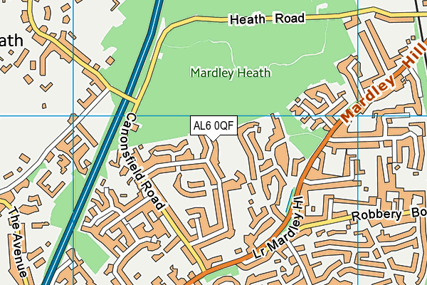 AL6 0QF map - OS VectorMap District (Ordnance Survey) AL6 0QF map - OS VectorMap District (Ordnance Survey)