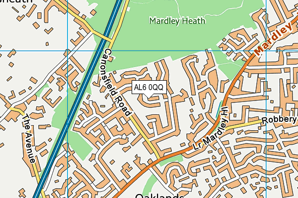 AL6 0QQ map - OS VectorMap District (Ordnance Survey) AL6 0QQ map - OS VectorMap District (Ordnance Survey)
