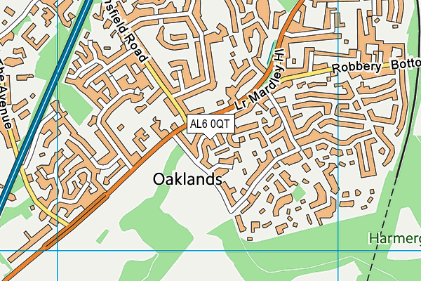 AL6 0QT map - OS VectorMap District (Ordnance Survey) AL6 0QT map - OS VectorMap District (Ordnance Survey)